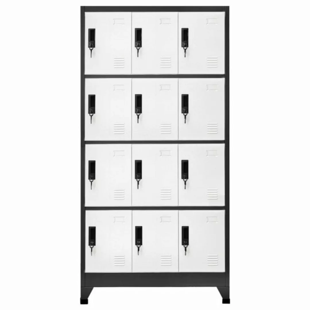 vidaXL Mehrzweckschrank Schließfachschrank Anthrazit und Weiß 90x45x180 cm günstig online kaufen