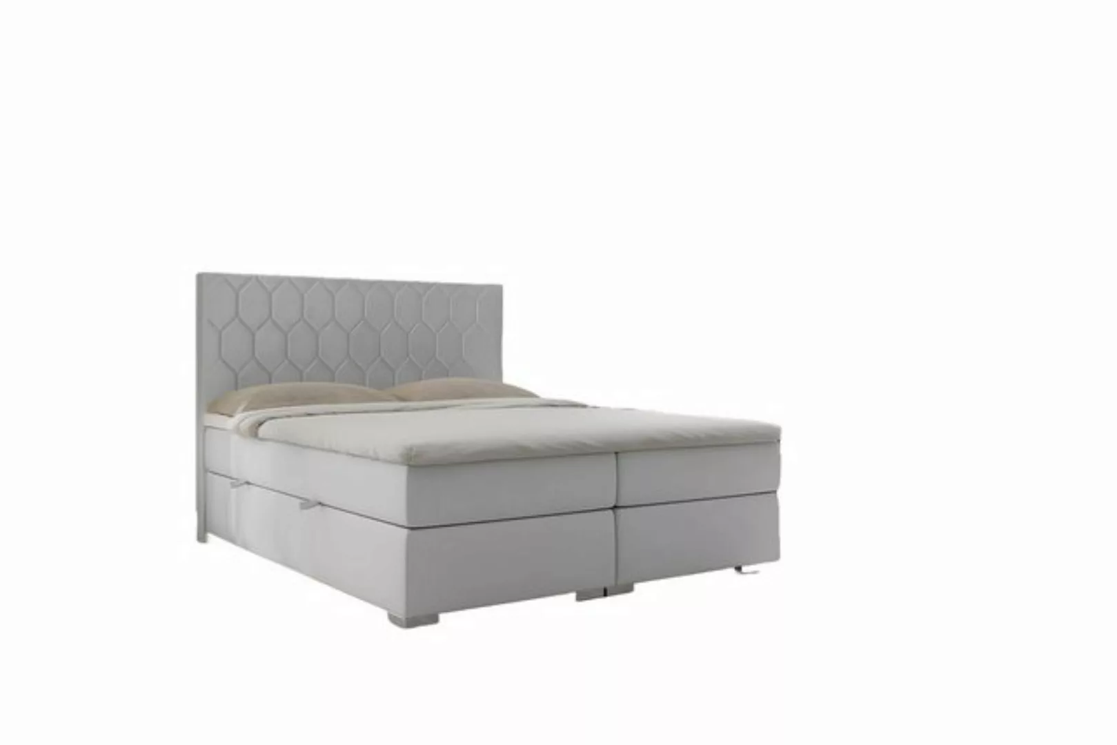 JVmoebel Boxspringbett Boxspring Bett Hotel Doppel Grau Luxus Betten Polste günstig online kaufen