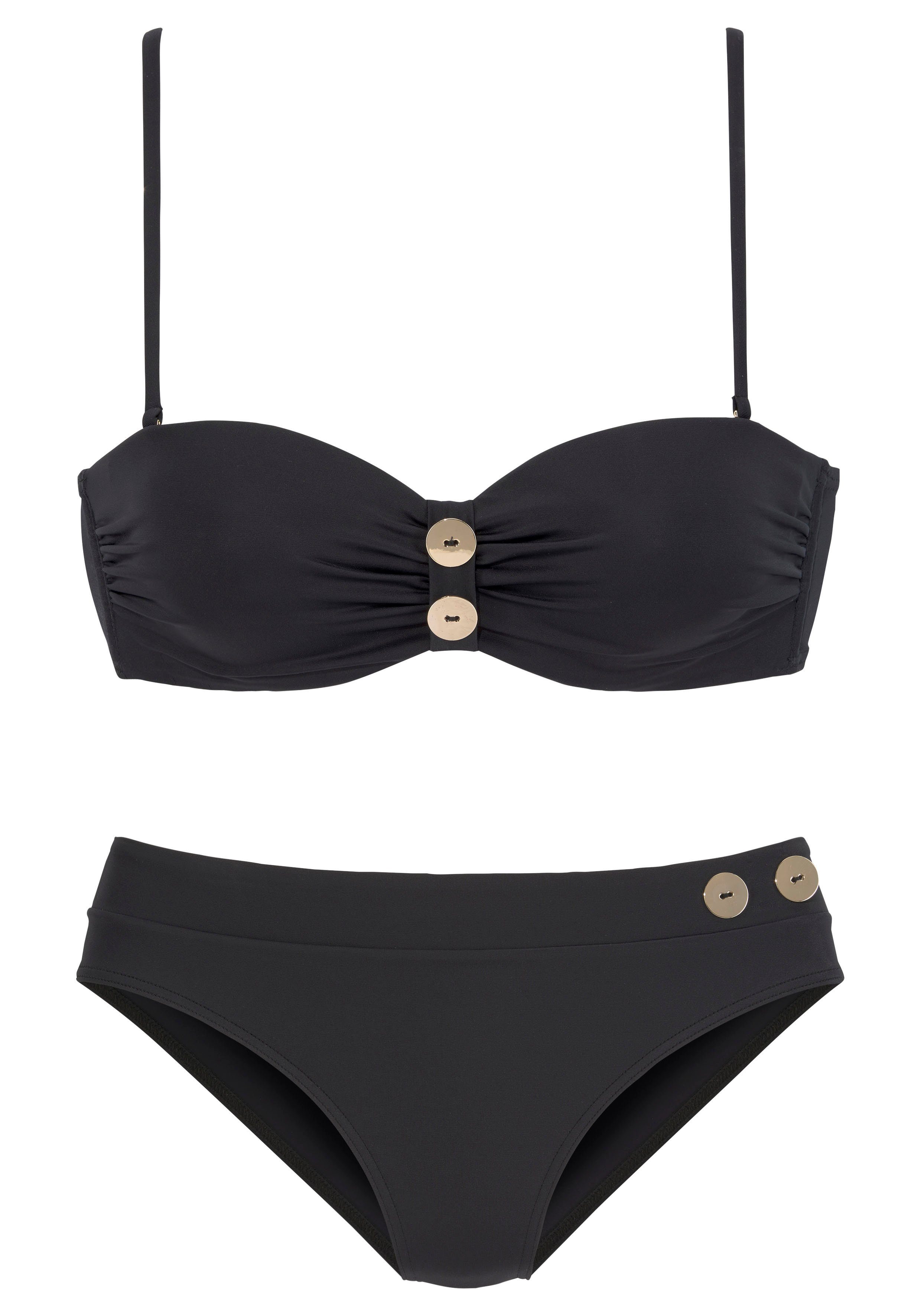 Vivance Bügel-Bandeau-Bikini mit edlen Zierknöpfen günstig online kaufen