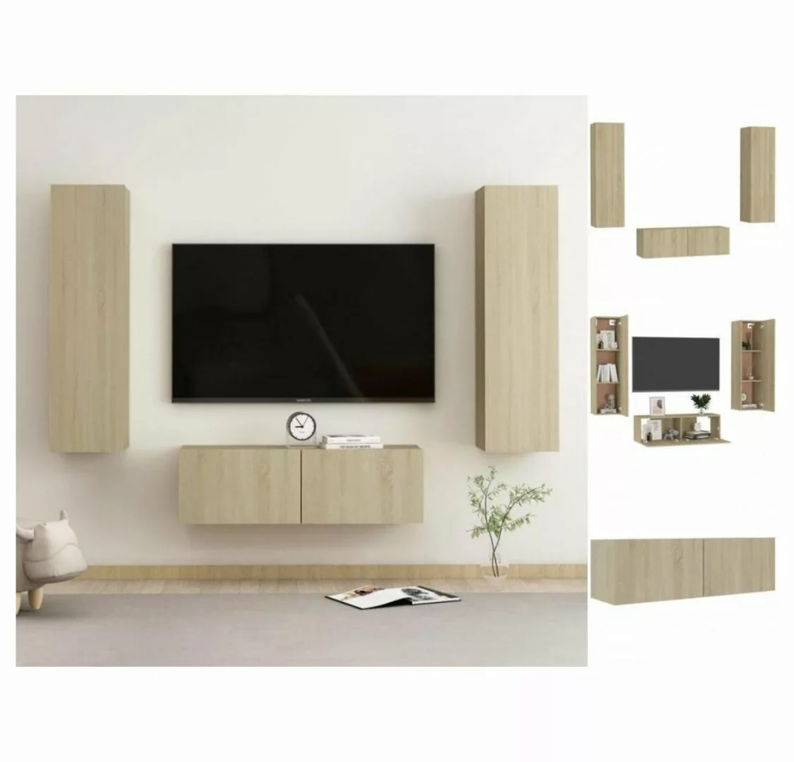 vidaXL Kleiderschrank 3-tlg TV-Schrank-Set Sonoma-Eiche Spanplatte günstig online kaufen