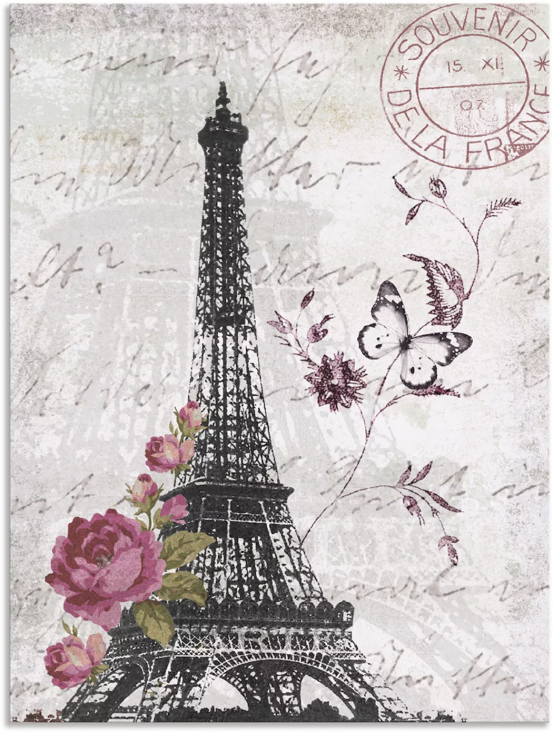 Artland Wandbild "Eiffelturm Grafik", Bilder von Europa, (1 St.), als Alubi günstig online kaufen