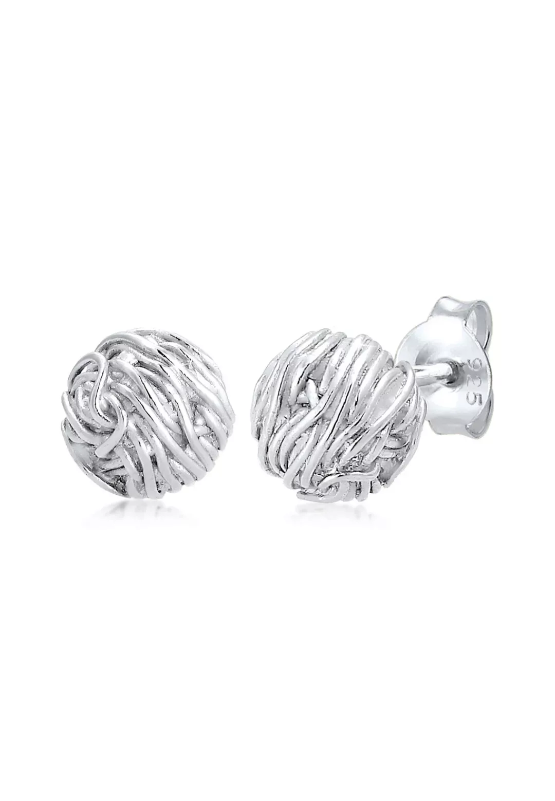 Elli Paar Ohrstecker "Kreis Ball Verdreht Geo Organic Look 925 Silber" günstig online kaufen