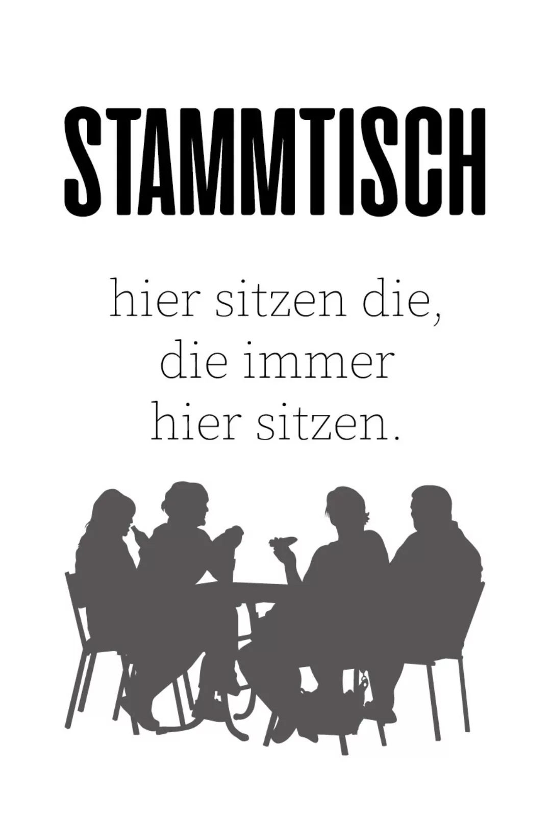 queence Wanddekoobjekt "STAMMTISCH", Stahlschild mit Spruch, Wanddeko für E günstig online kaufen