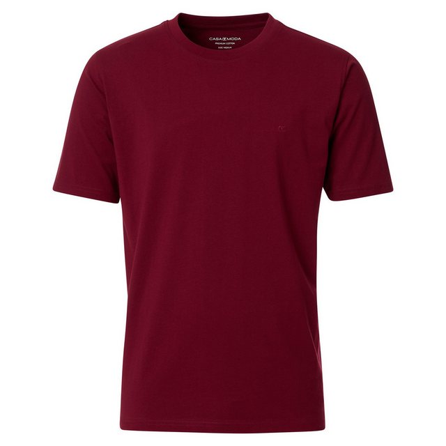 CASAMODA Rundhalsshirt Übergrößen CasaModa Basic T-Shirt bordeaux günstig online kaufen