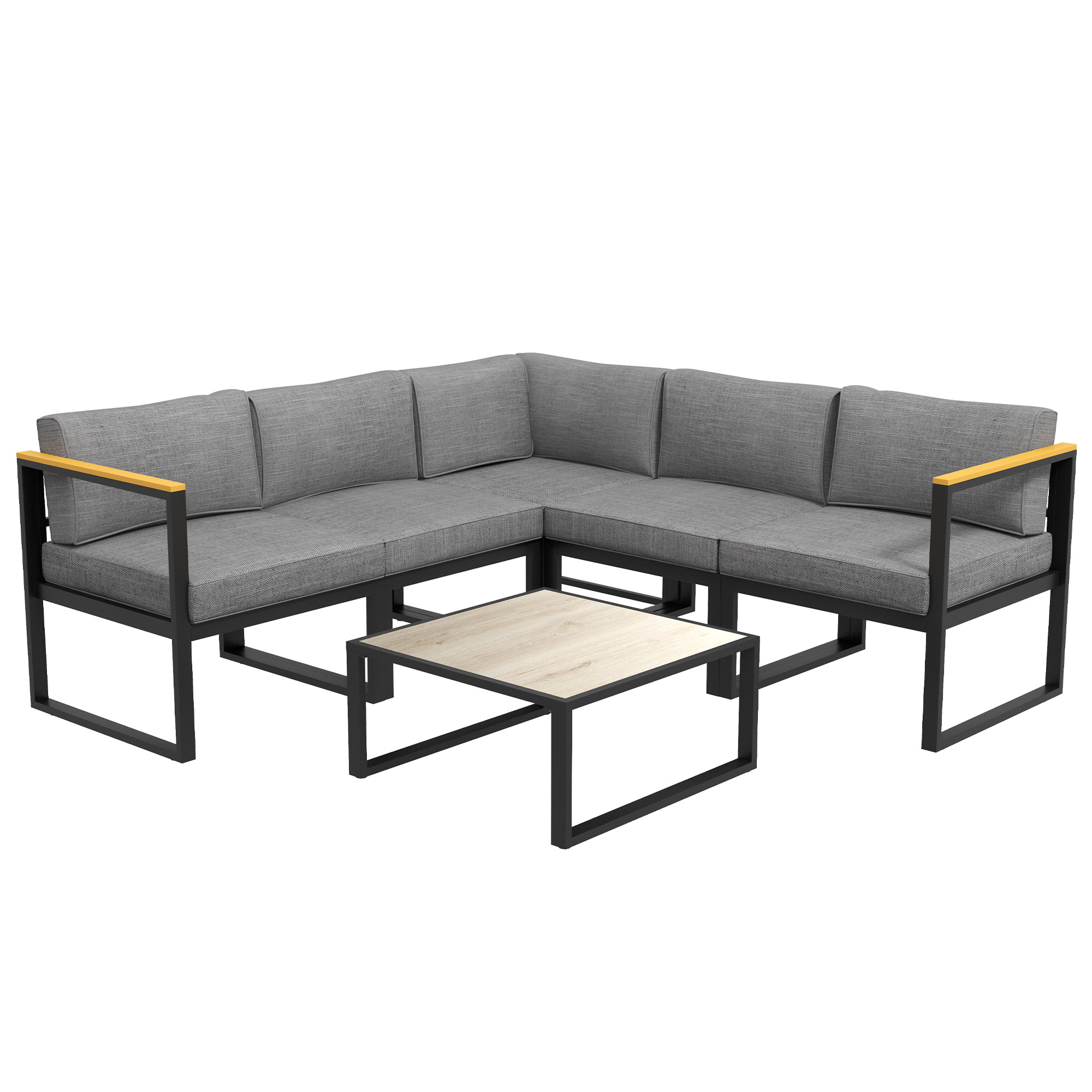 Outsunny Gartensofa-Set, Ecksofa im zeitgenössischen Design, 6-teilig für 5 günstig online kaufen