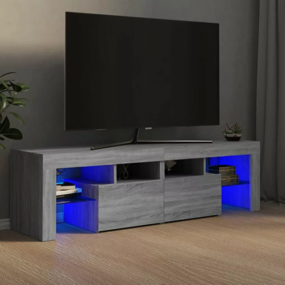 vidaXL TV-Schrank TV-Schrank mit LED-Leuchten Grau Sonoma 140x36,5x40 cm günstig online kaufen