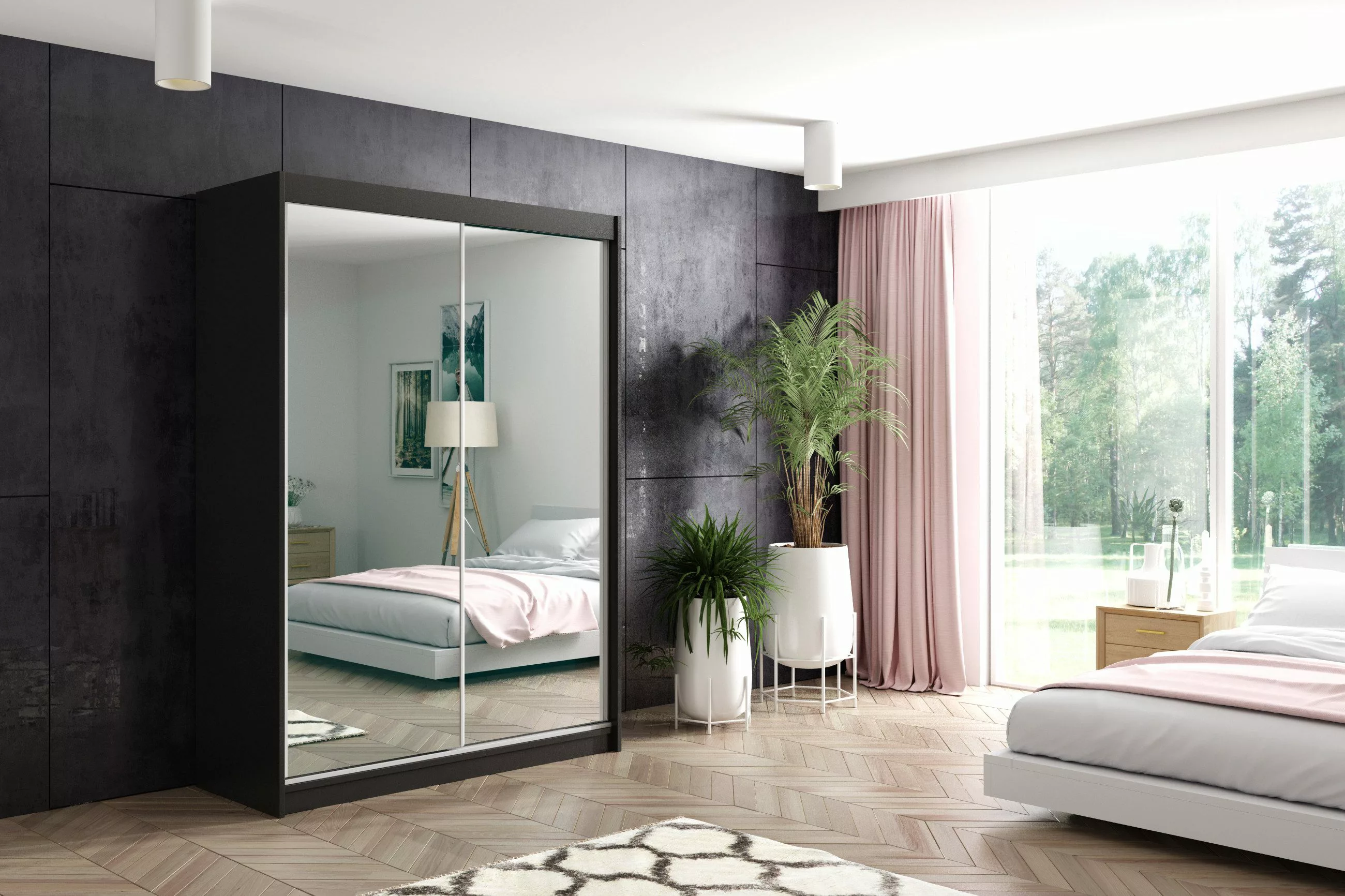 ALTDECOR Schiebetürenschrank DEBI (Kleiderschrank Garderobenschrank mit günstig online kaufen