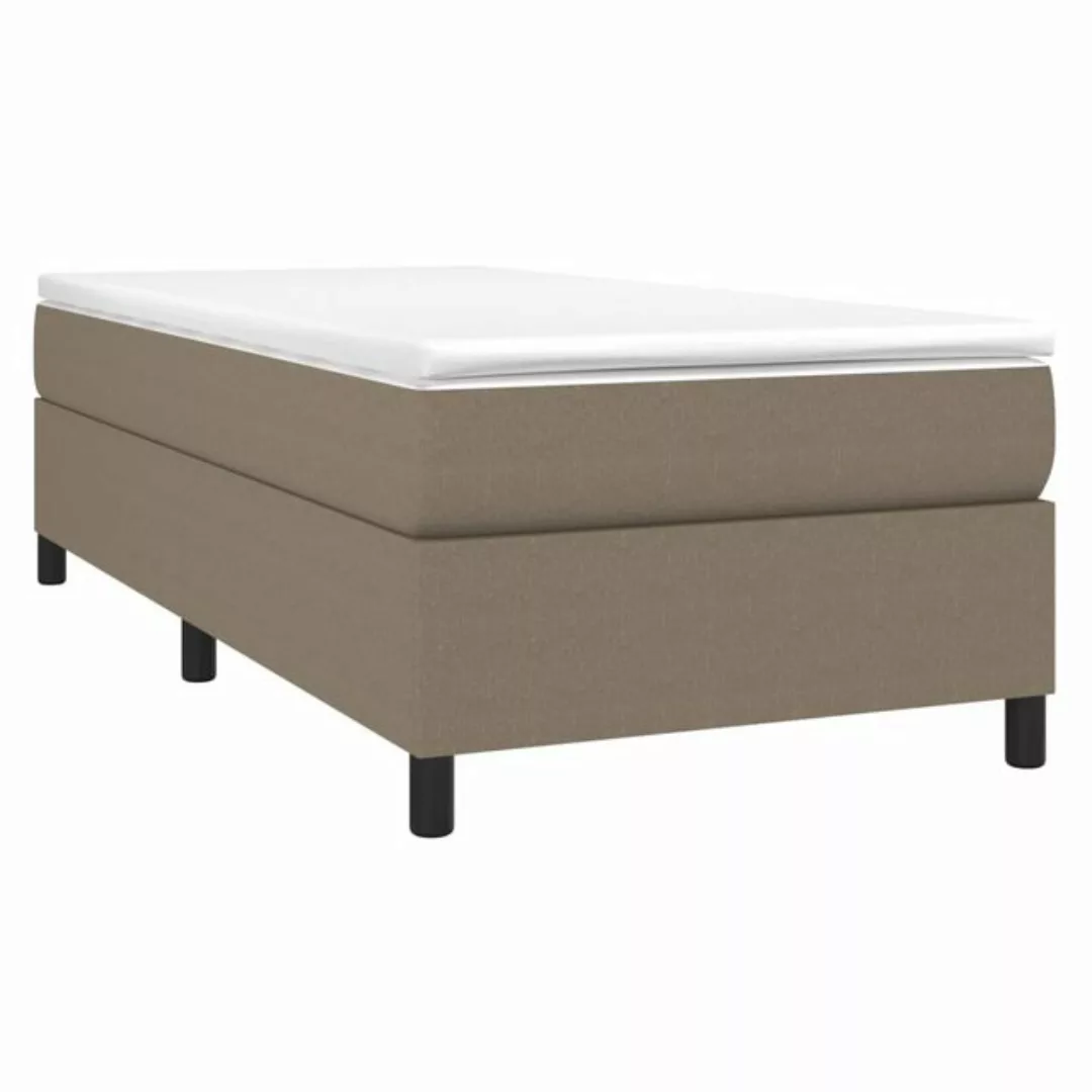 vidaXL Bett Boxspringbett mit Matratze Taupe 90x200 cm Stoff günstig online kaufen