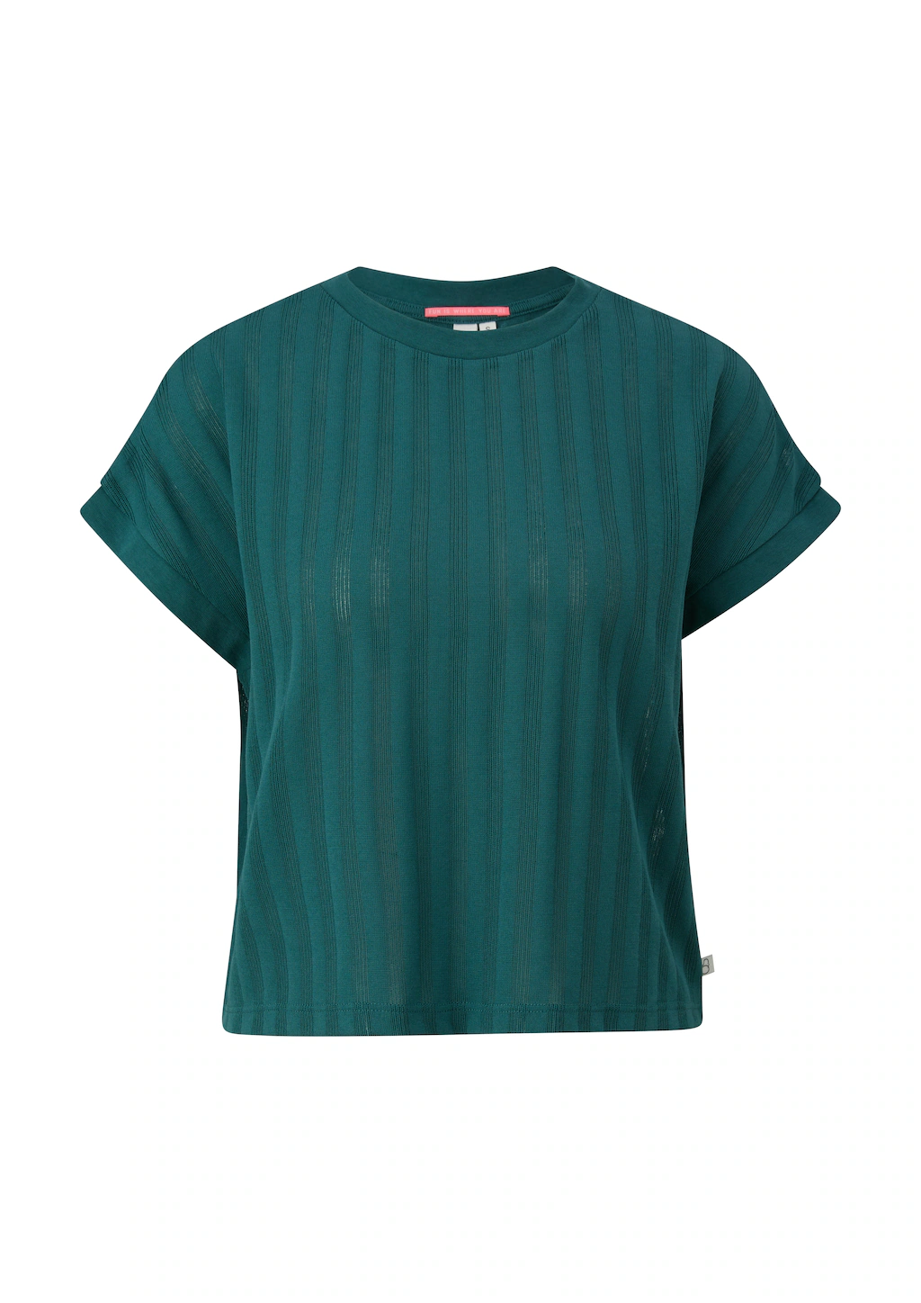 QS Kurzarmshirt T-Shirt mit Musterstruktur günstig online kaufen