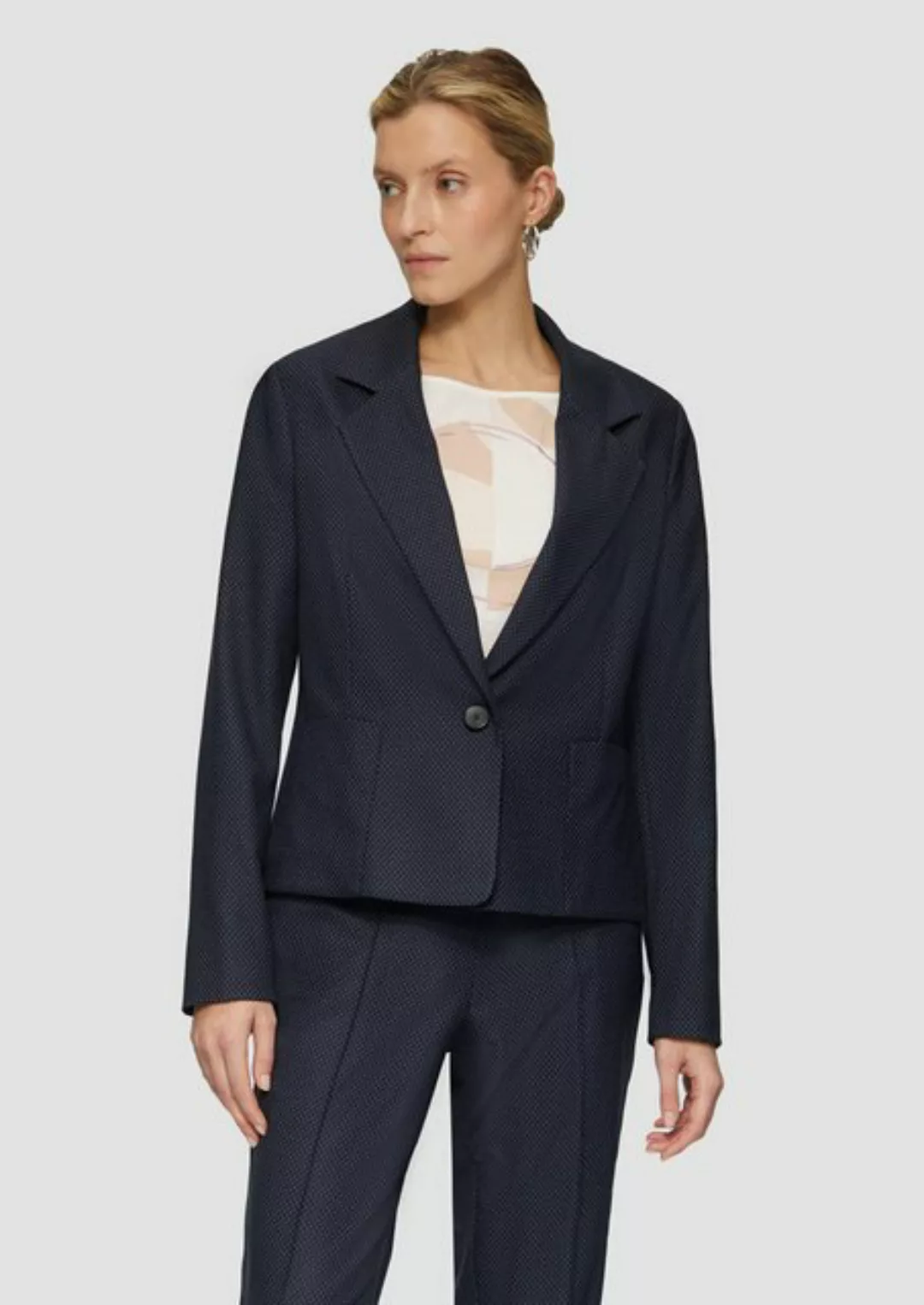 s.Oliver BLACK LABEL Jackenblazer Fein gepunkteter Blazer mit großen Tasche günstig online kaufen