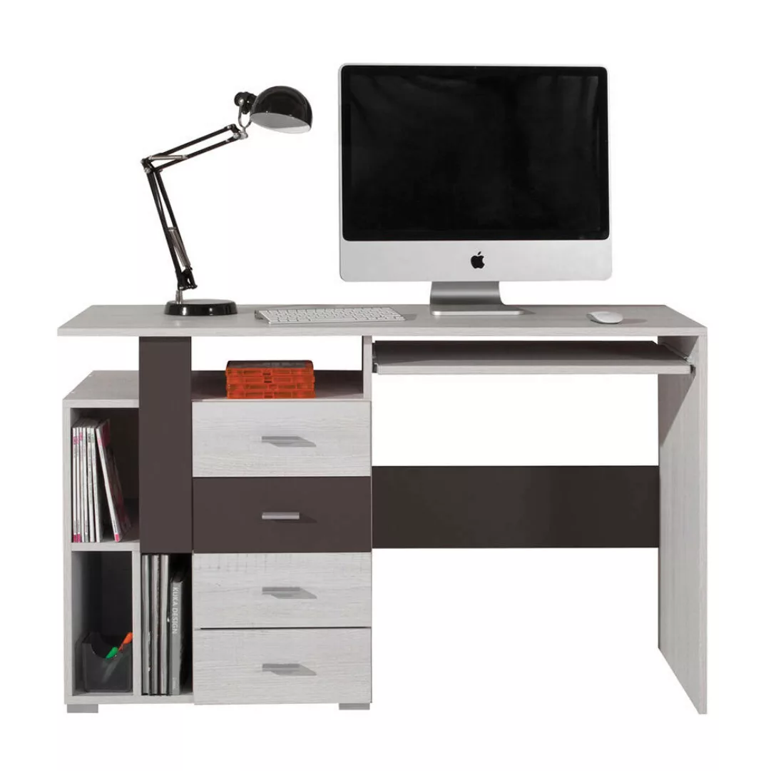 Schreibtisch in Kiefer gebleicht mit braun NEDOUSA-133 günstig online kaufen