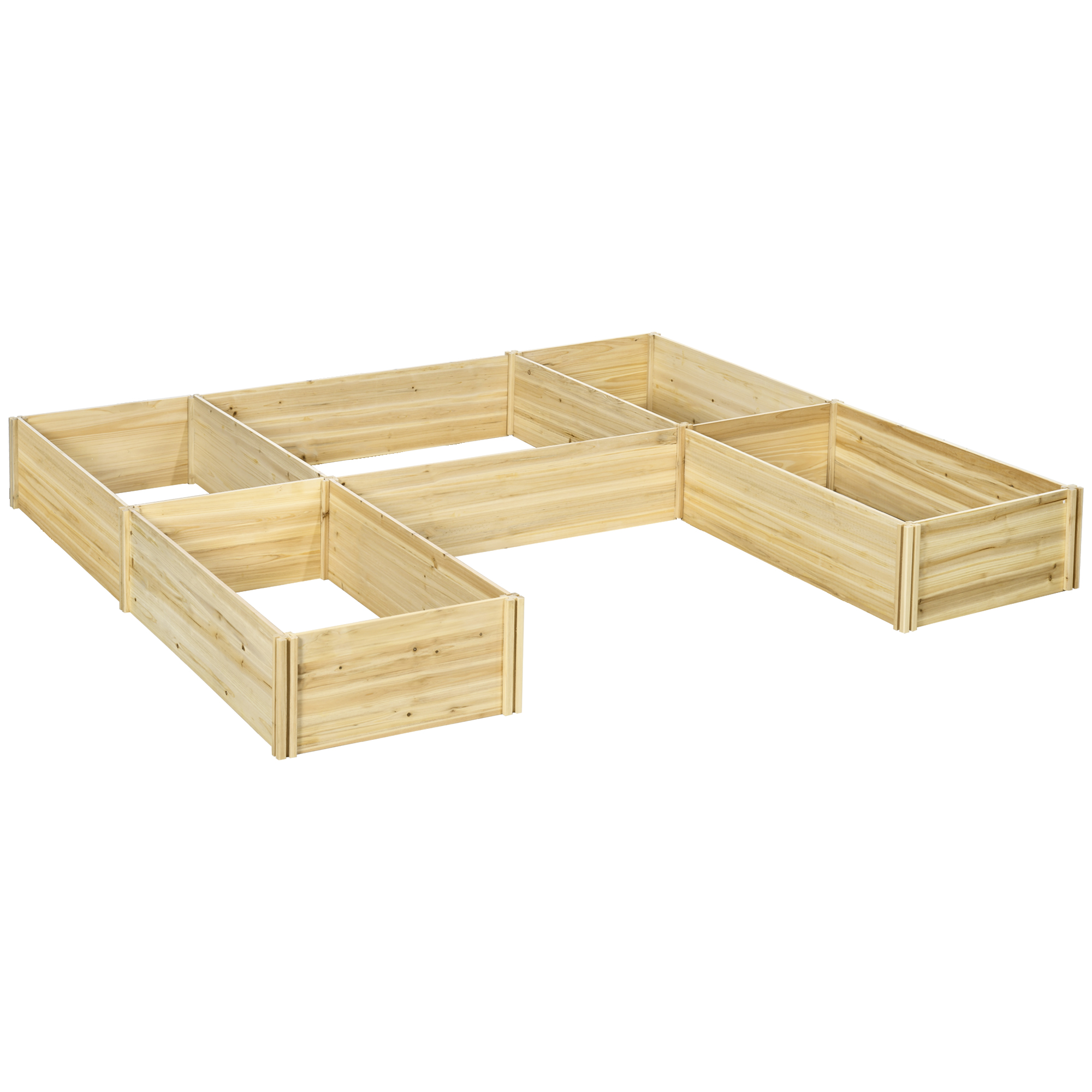 Outsunny Set mit 5 modularen Blumenbeeten aus vorimprägniertem Fichtenholz günstig online kaufen