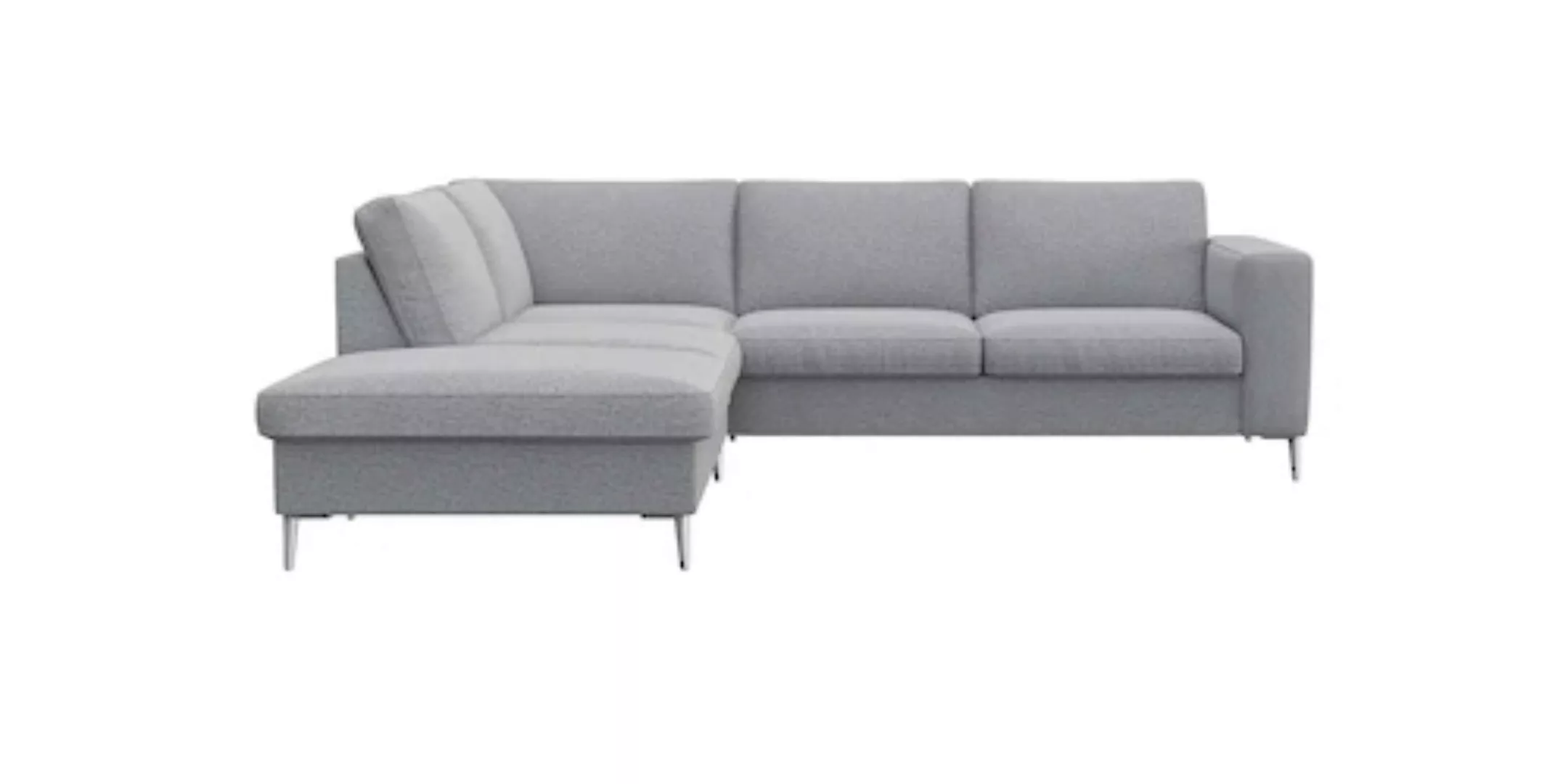 FLEXLUX Ecksofa "Fiore, L-Form", breite Armlehnen, Füße alufarben, B/T 241/ günstig online kaufen