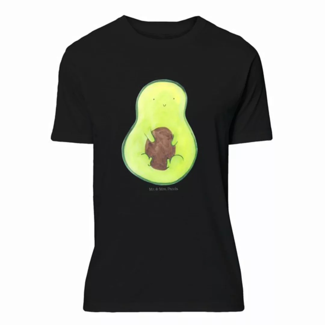 Mr. & Mrs. Panda T-Shirt Avocado mit Kern - Schwarz - Geschenk, Avocadokern günstig online kaufen