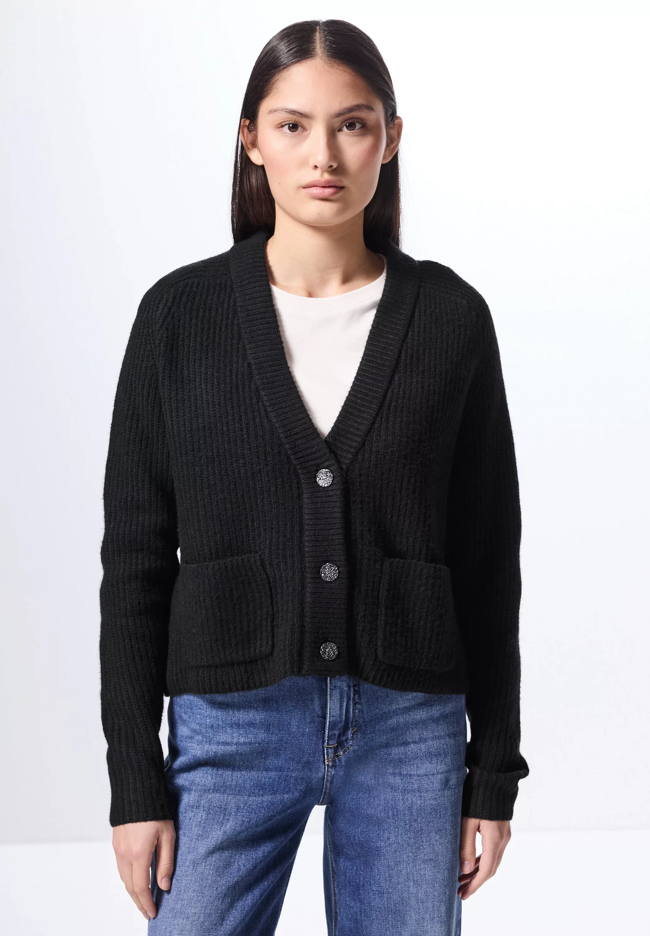 STREET ONE STUDIO Cardigan, mit V-Ausschnitt günstig online kaufen