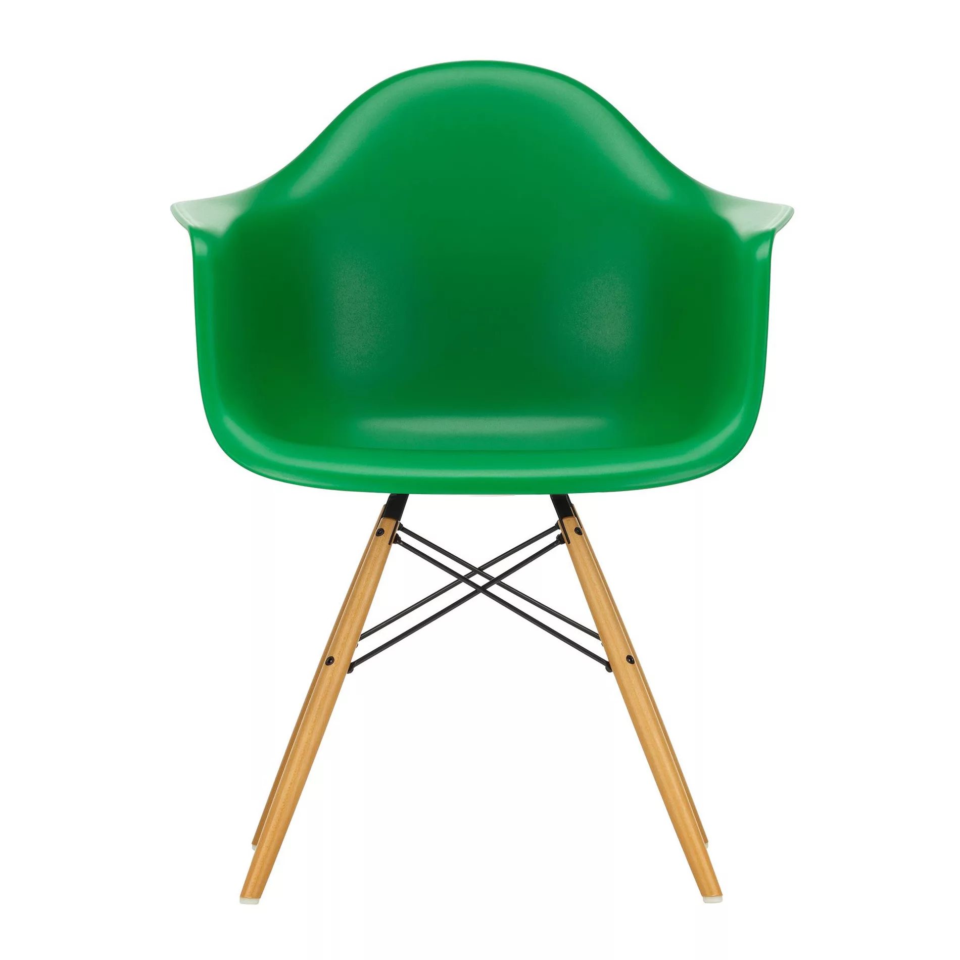 Vitra - Eames Plastic Armchair DAW Gestell Ahorn gelblich - grün/Sitzschale günstig online kaufen