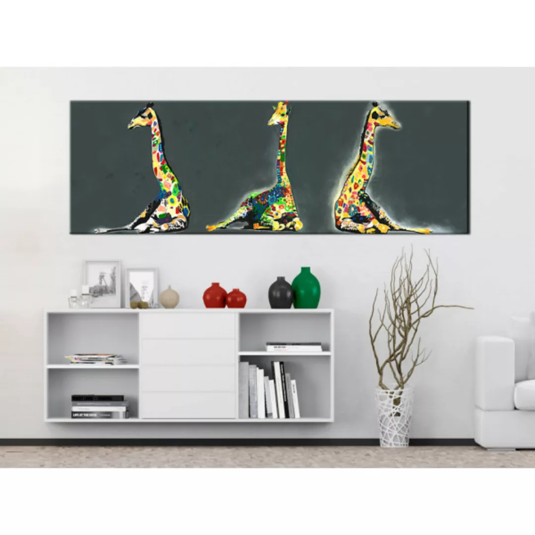 Wandbild Colourful Giraffes XXL günstig online kaufen