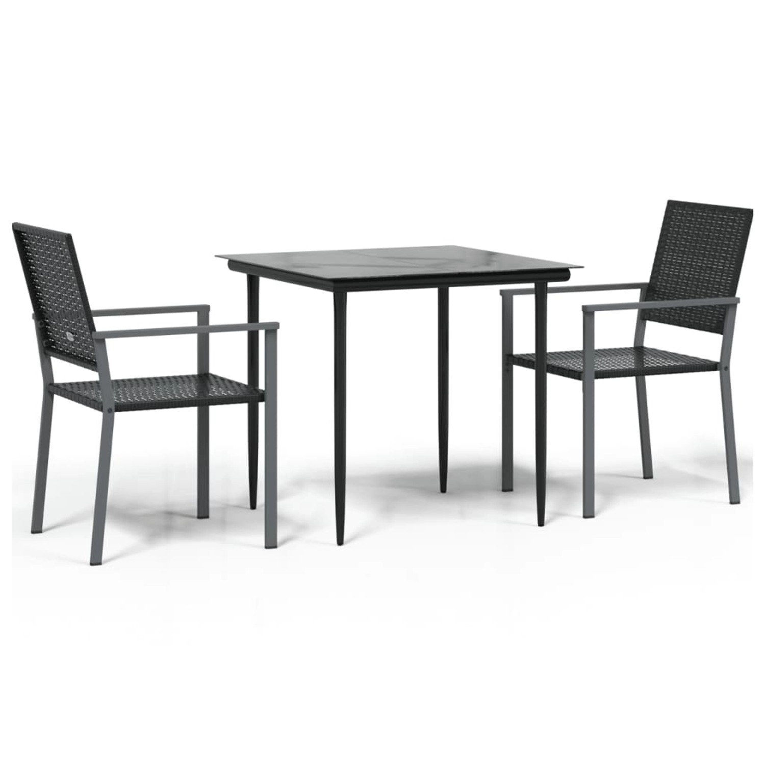 vidaXL 3-Tlg Garten-Essgruppe Poly Rattan und Stahl 3187003 günstig online kaufen