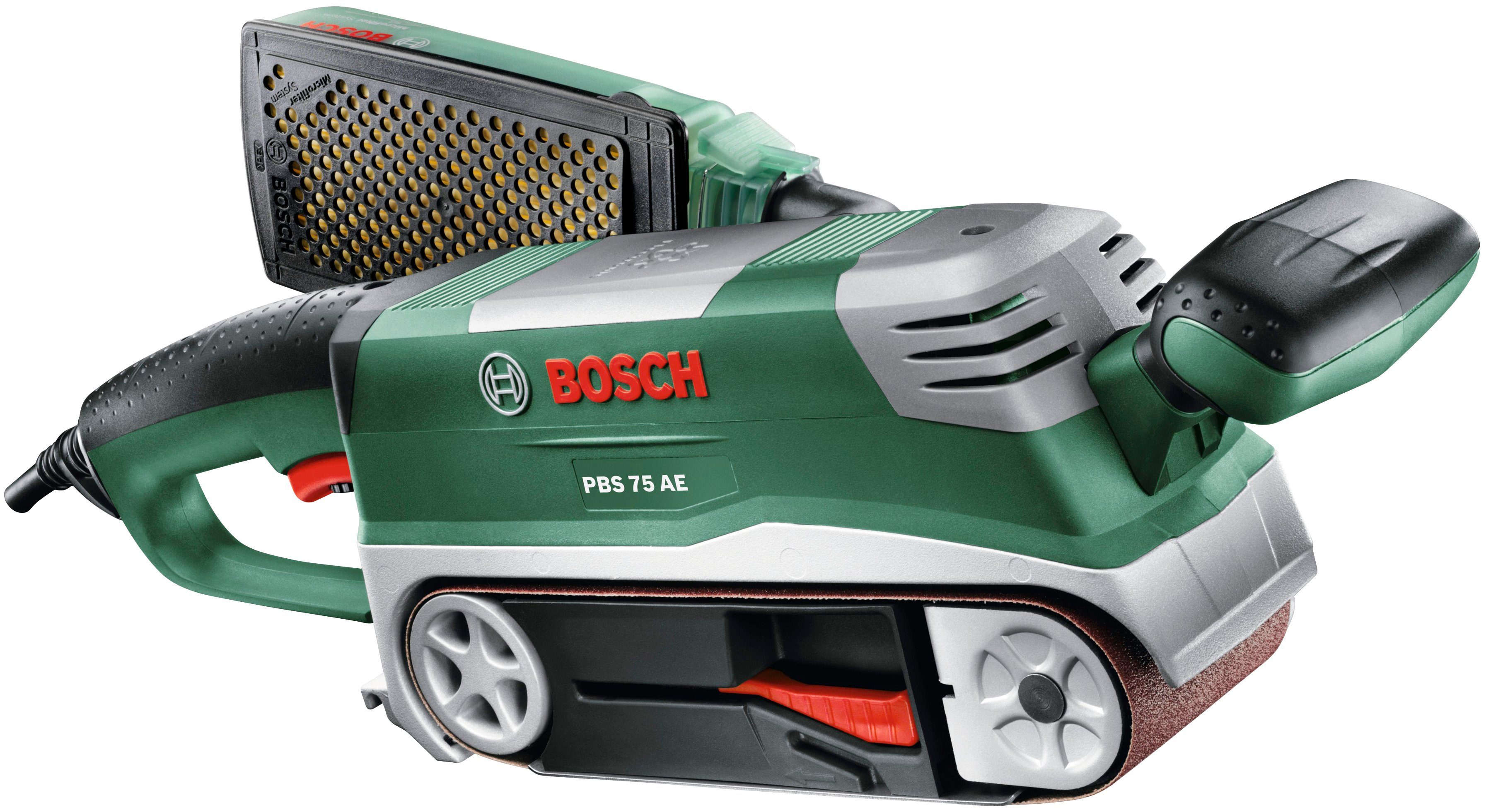 Bosch Bandschleifer PBS 75 AE Set mit Microfilter-System 750 W günstig online kaufen