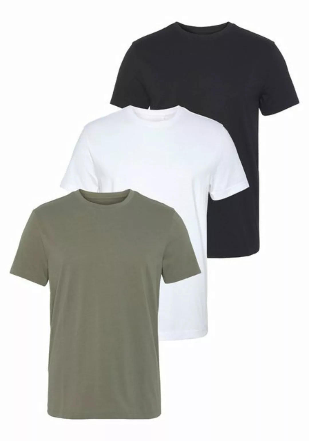 AJC T-Shirt (3er-Pack) hüftbedeckend, lockere Passform, Basic-Stil günstig online kaufen