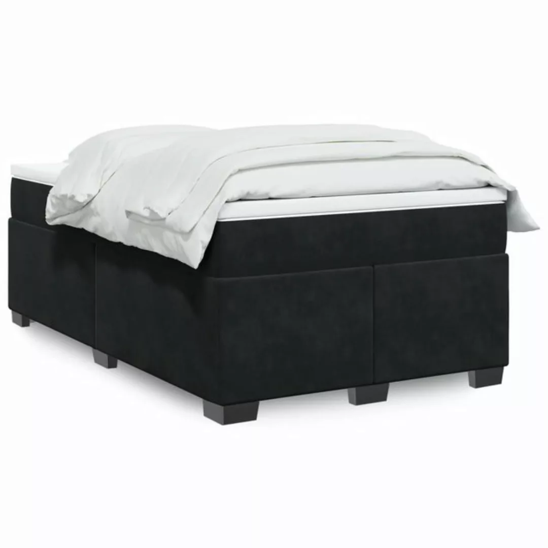 furnicato Bettgestell Boxspringbett mit Matratze Schwarz 120x200 cm Samt günstig online kaufen