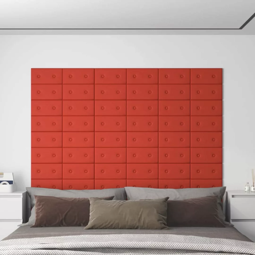 Vidaxl Wandpaneele 12 Stk. Rot 30x15 Cm Kunstleder 0,54 M² günstig online kaufen