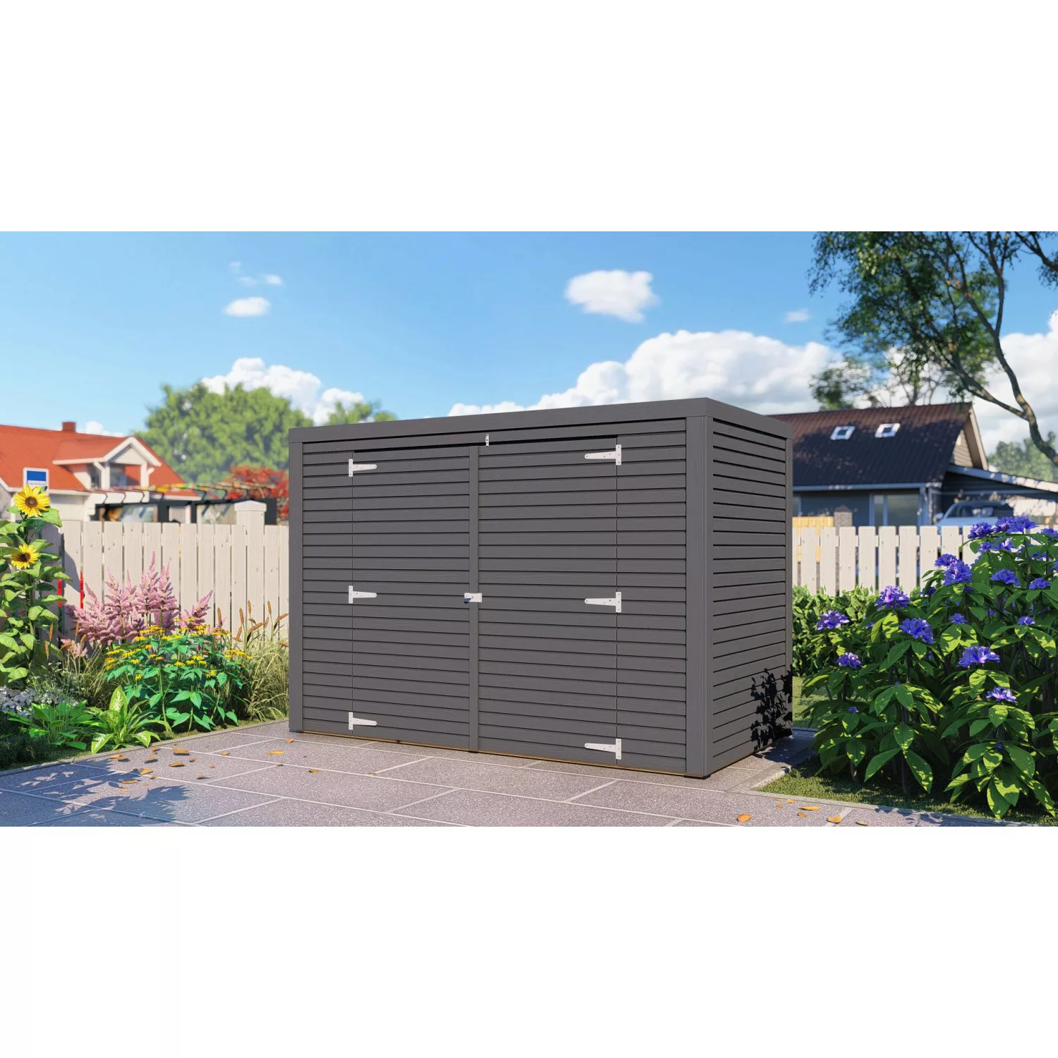 Bertilo Gartenschrank Box Bike 103 cm x 207 cm Anthrazit FSC® günstig online kaufen