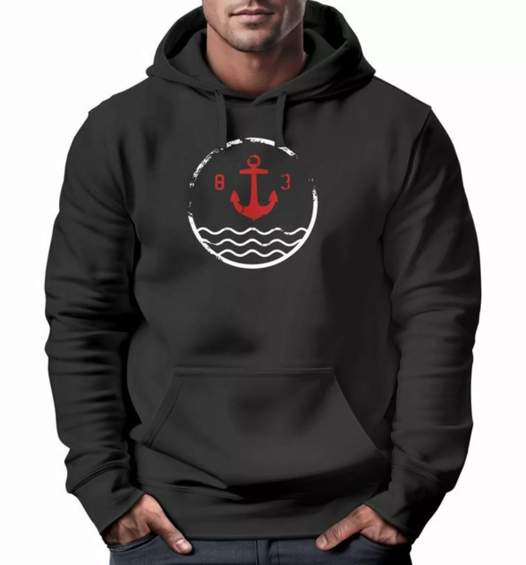 Neverless Hoodie Hoodie Herren Anker Vintage Kapuzen-Pullover Männer günstig online kaufen