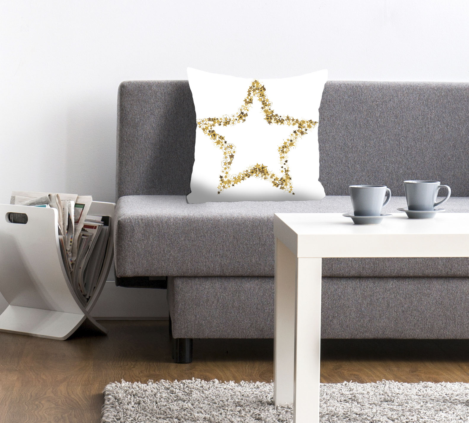 queence Dekokissen »Macarena«, Kissenhülle,Goldener Stern,Weiß,Festlich,Ele günstig online kaufen
