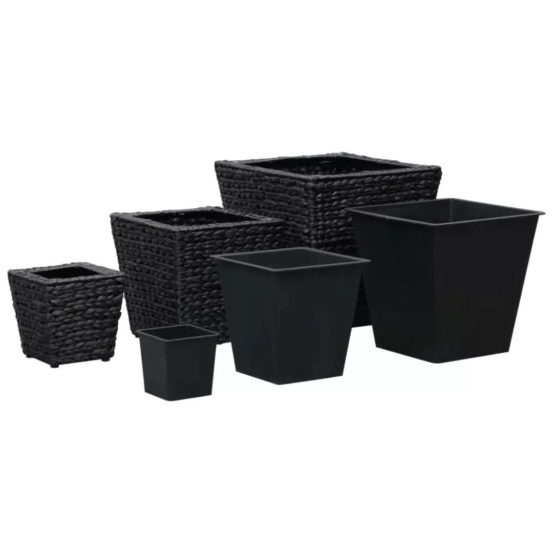 Garten-hochbeete 3-tlg. Wasserhyazinthe Schwarz günstig online kaufen