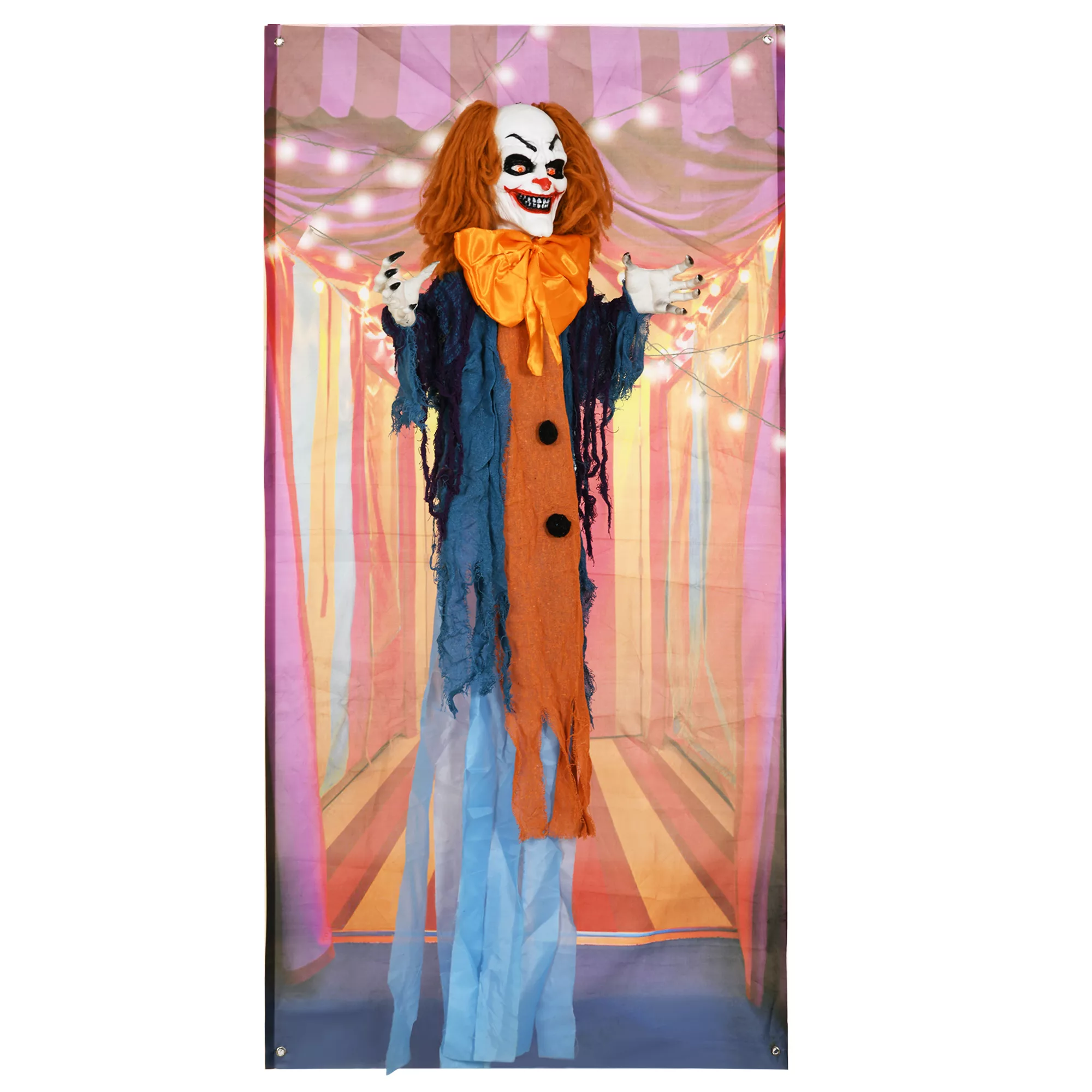 HOMCOM Halloween Dekoration Zirkusclown lebensecht 168cm mit roten leuchten günstig online kaufen