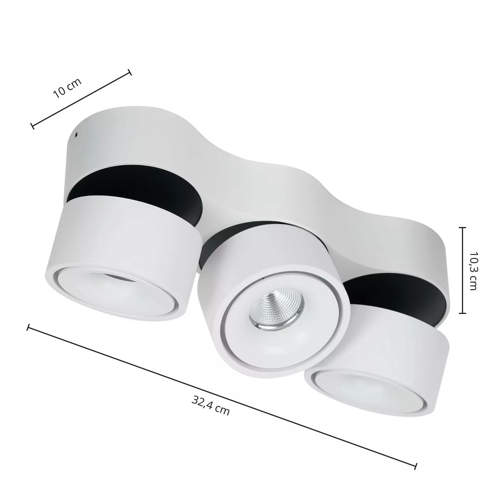Arcchio Rotari LED-Deckenleuchte, Linsen, 3-flammig, weiß günstig online kaufen