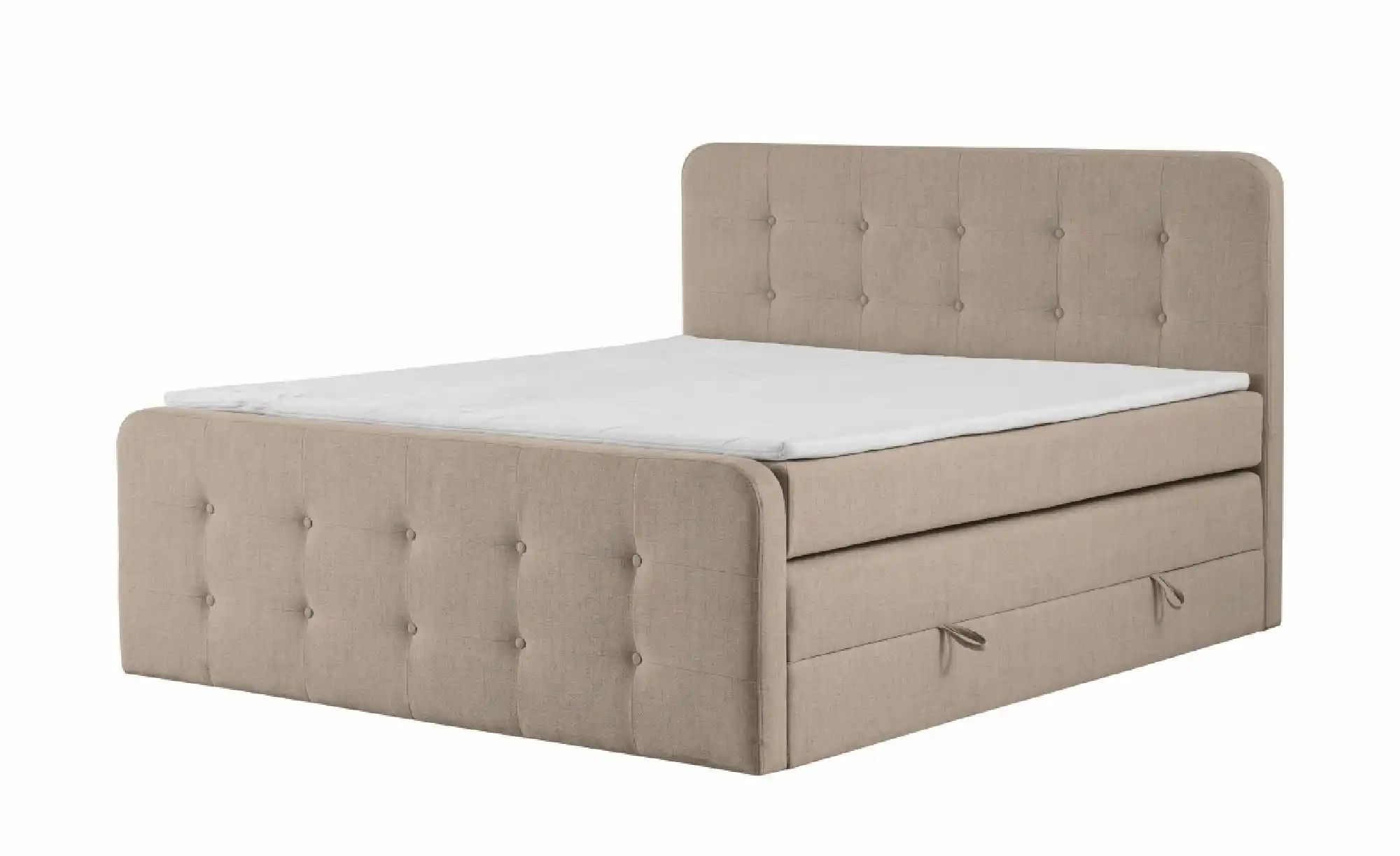 Boxspringbett mit Bettkasten Neapel ¦ beige ¦ Maße (cm): B: 140 H: 121 Bett günstig online kaufen