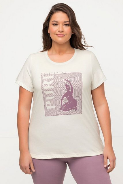 Ulla Popken T-Shirt Yoga-T-Shirt Rundhals PURE Halbarm Biobaumwolle günstig online kaufen