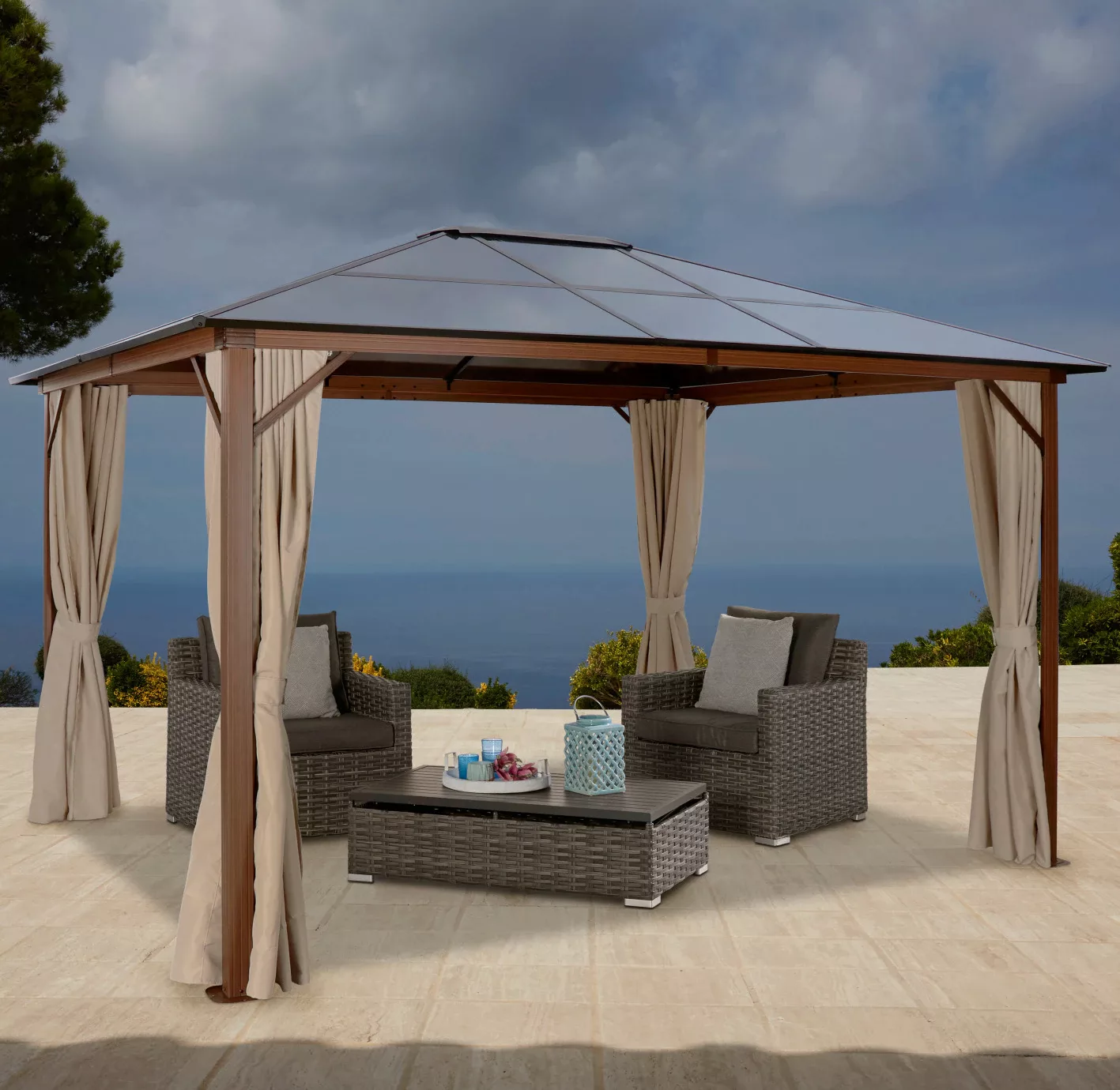 KONIFERA Pavillon-Ersatzdach, Dachplatten für "Holzoptik", BxT: 300x365 cm günstig online kaufen
