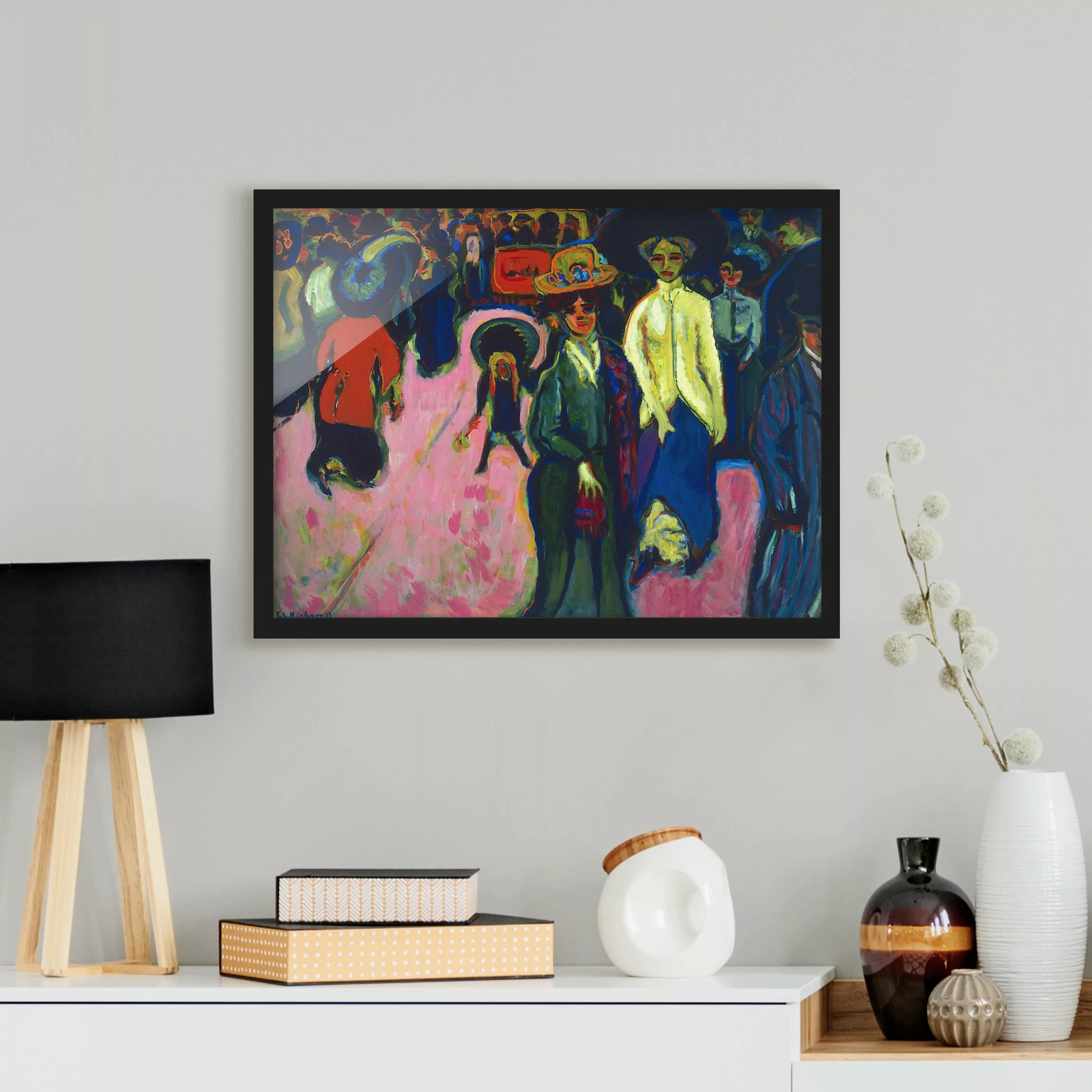 Bild mit Rahmen Kunstdruck - Querformat Ernst Ludwig Kirchner - Straße in D günstig online kaufen