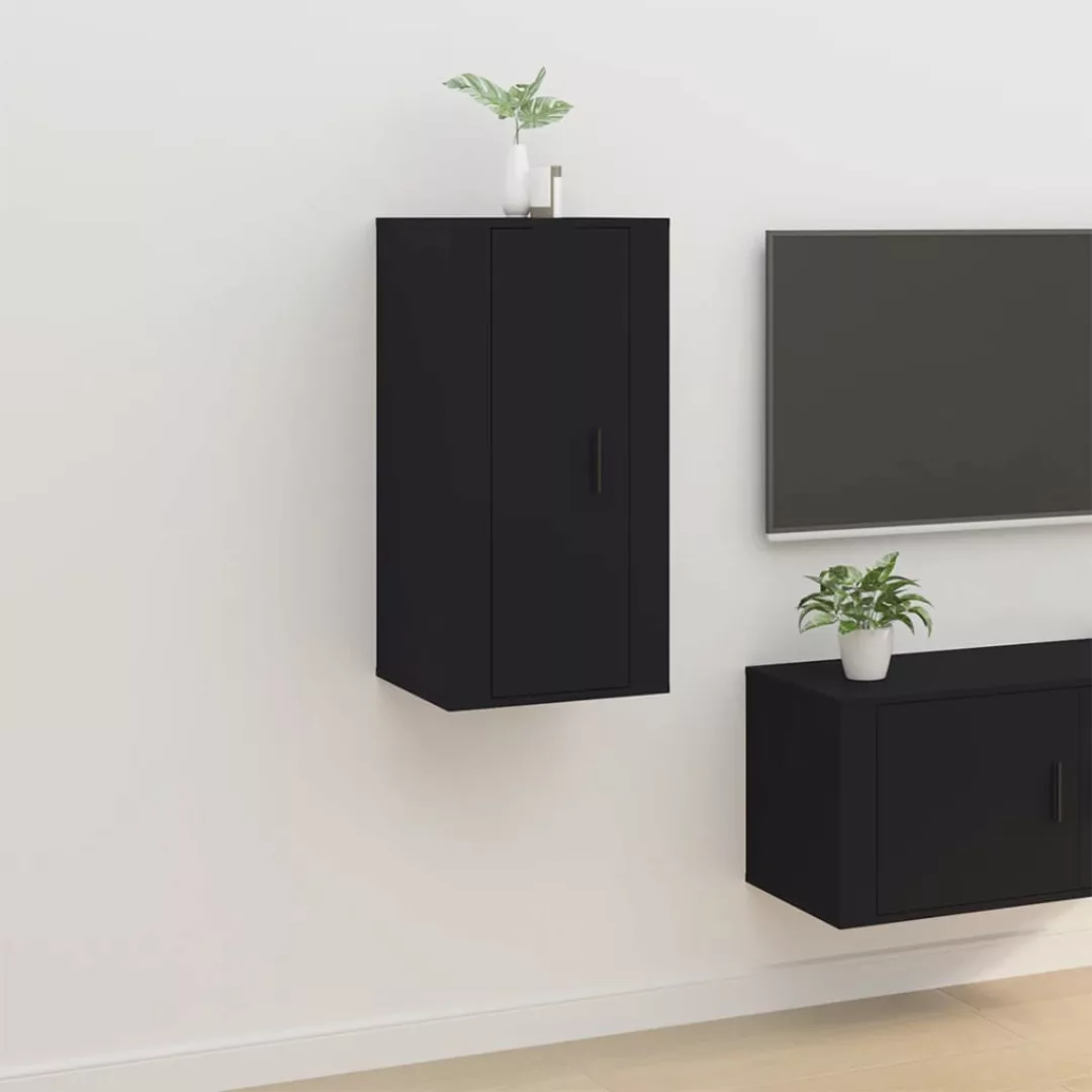 Vidaxl Tv-wandschrank Schwarz 40x34,5x80 Cm günstig online kaufen