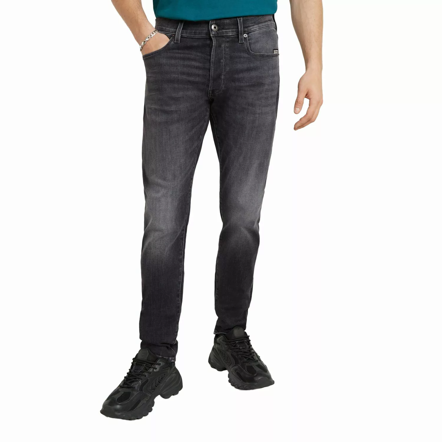 G-Star Herren Jeans 3301 SLIM Fit - Schwarz - Faded Black Magnet günstig online kaufen