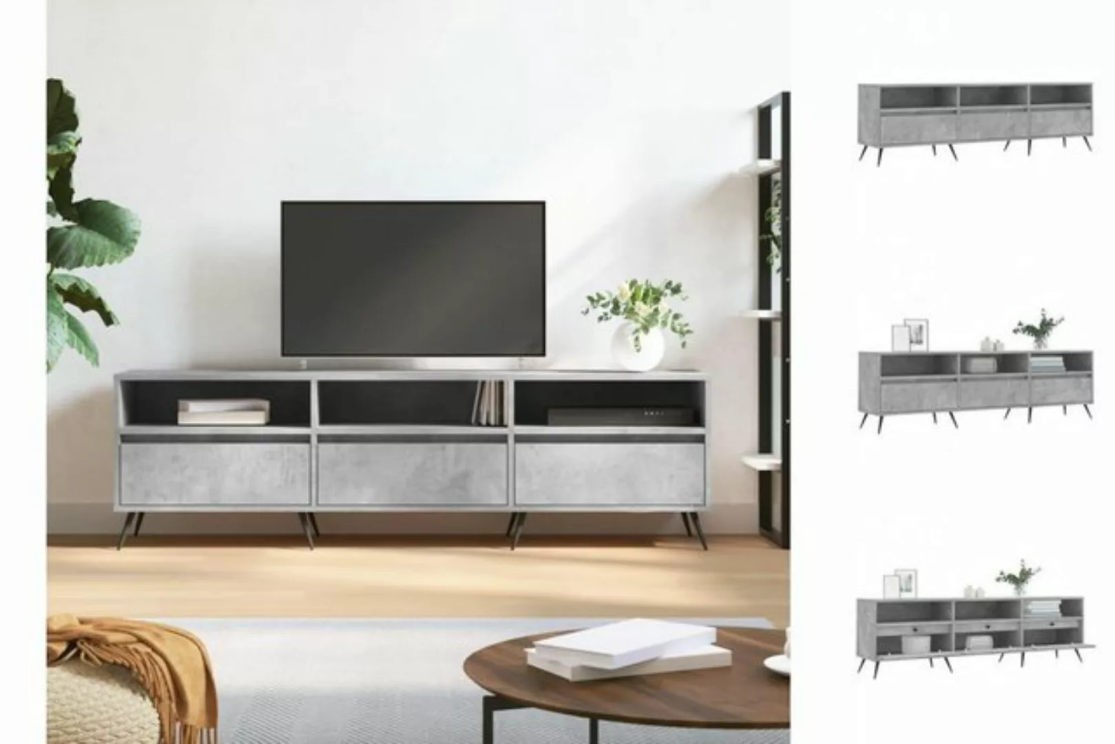 vidaXL TV-Schrank TV-Schrank Betongrau 150x30x44,5 cm Holzwerkstoff (1-St) günstig online kaufen