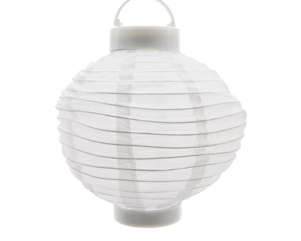Solar Garten Lampion Weiß Laterne zum Aufhängen LED Warmweiß Ø 20 cm günstig online kaufen