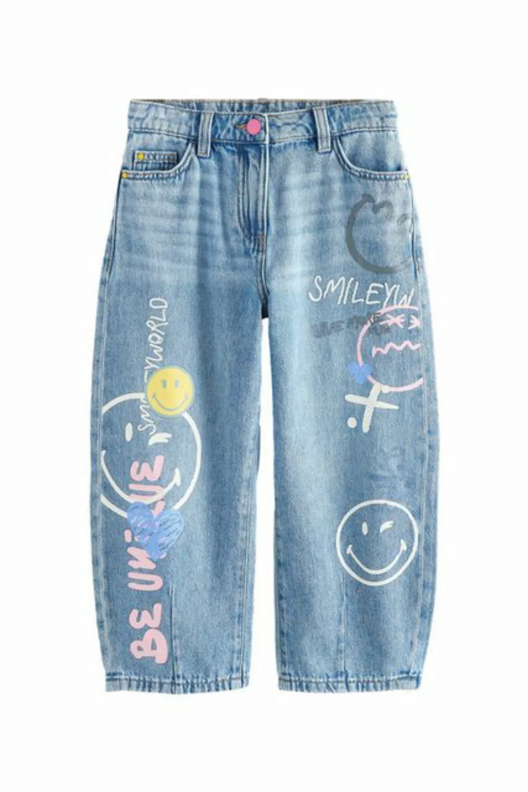 Next Weite Jeans Smileyworld Barrel-Jeans aus 100 % Baumwolle (1-tlg) günstig online kaufen