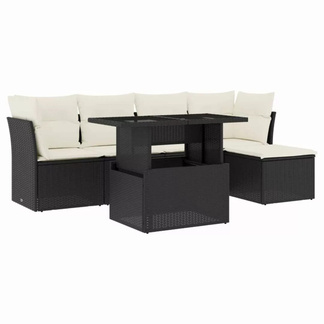 vidaXL Gartenlounge-Set 6-tlg. Garten-Sofagarnitur mit Kissen günstig online kaufen