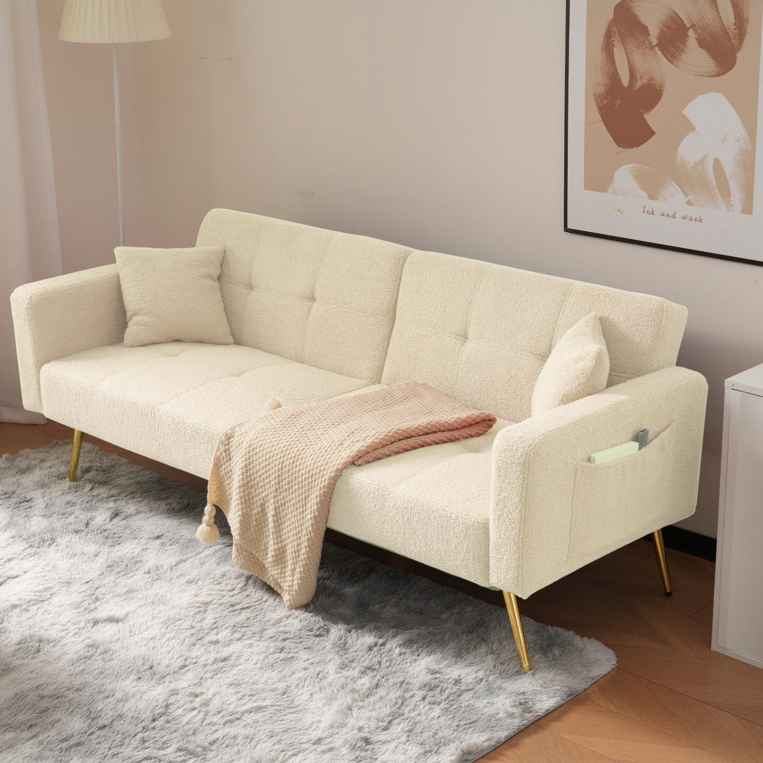 Fanttik Schlafsofa Zweisitzer Schlafsofa verstellbarem Winkel günstig online kaufen