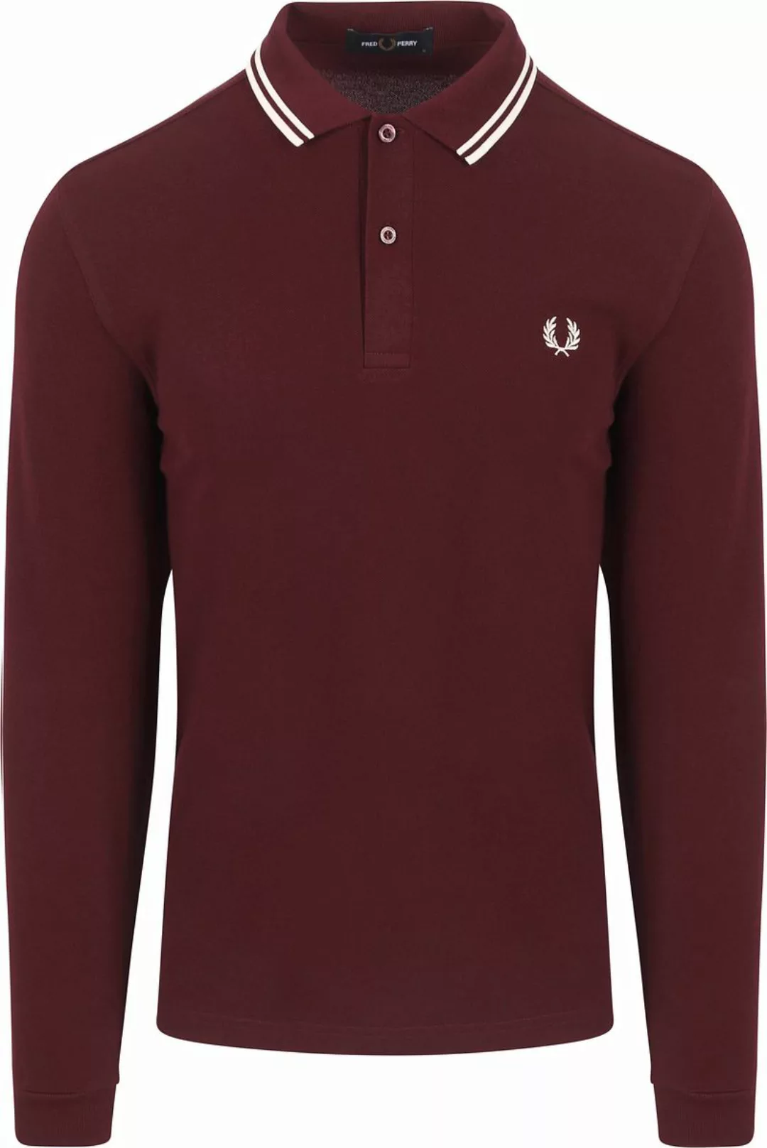 Fred Perry Langarm-Poloshirt Bordeaux 597 - Größe L günstig online kaufen