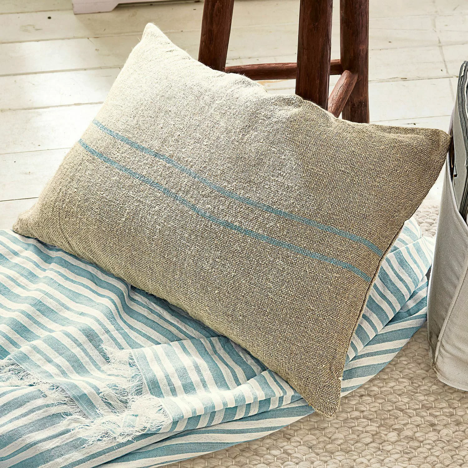 Mirabeau Kissenhülle Kissenhülle Arrentès beige/blau günstig online kaufen
