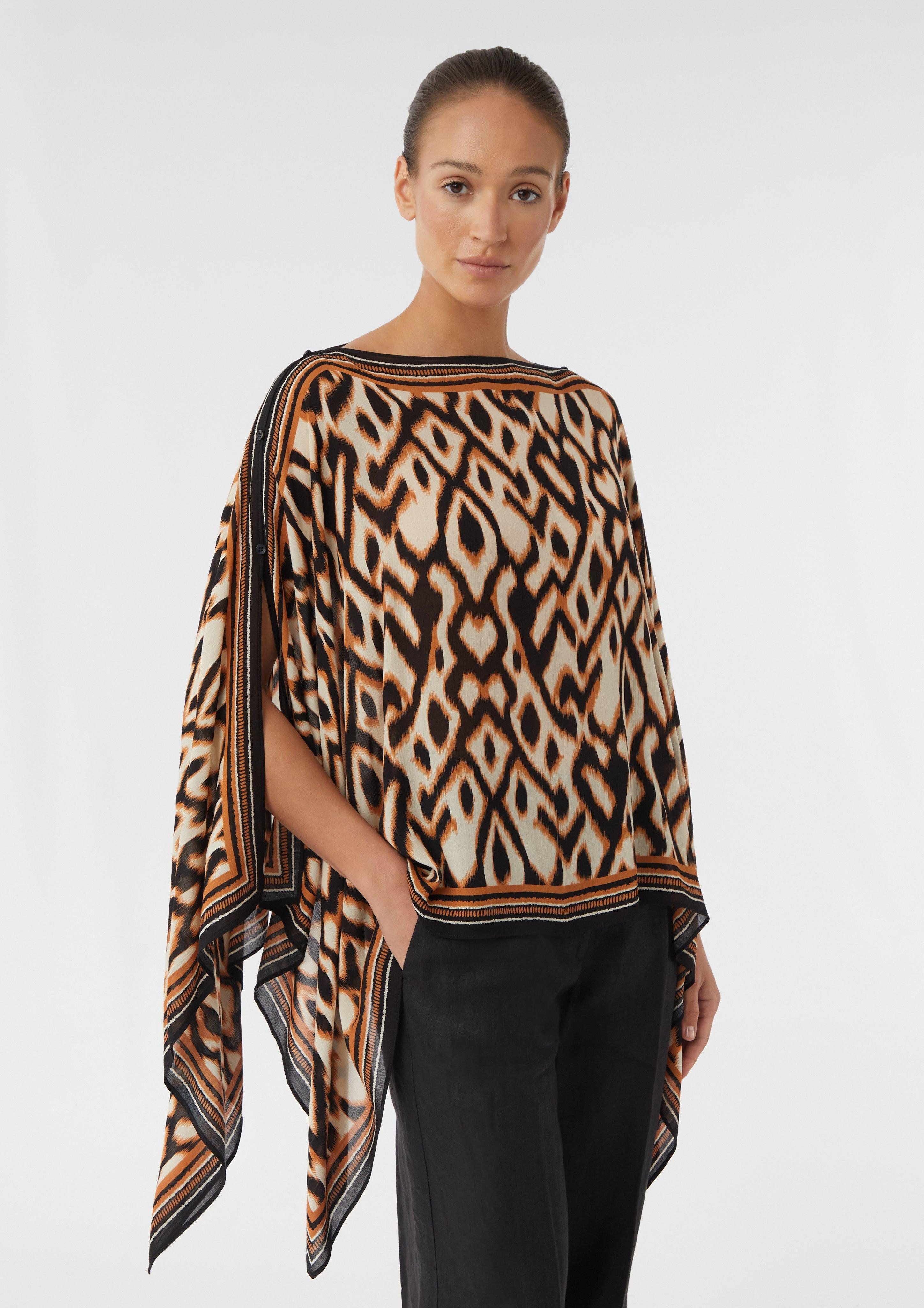 Comma Poncho Chiffon-Poncho mit All-over-Print günstig online kaufen