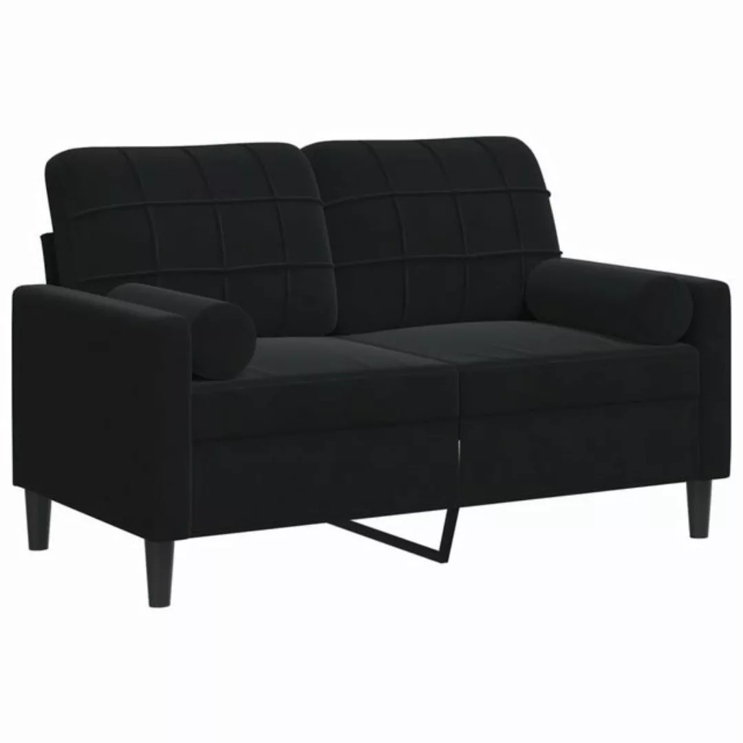 vidaXL Sofa, 2-Sitzer-Sofa mit Zierkissen Schwarz 120 cm Samt günstig online kaufen