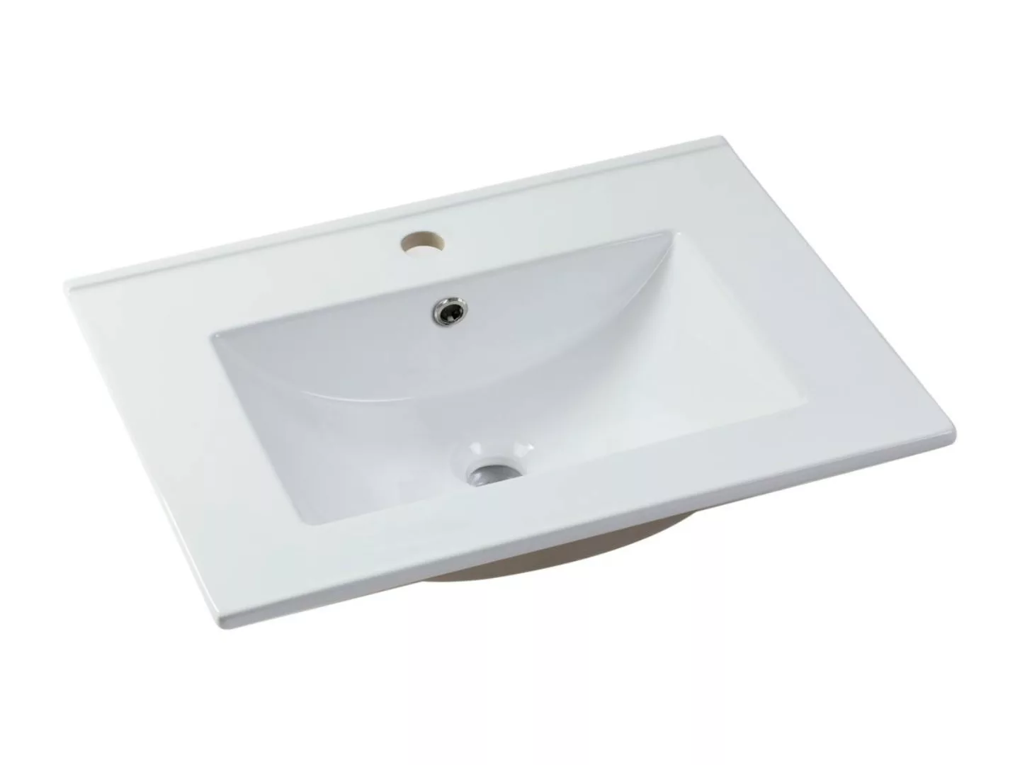 Einbauwaschbecken rechteckig - 61 x 46,5 cm - Keramik - Weiß - MOTIAC günstig online kaufen