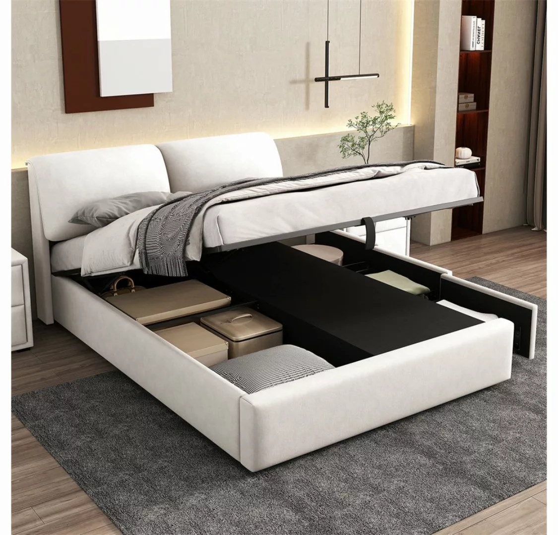 Sweiko Polsterbett (Hydraulisches Bett, drei Schubladen, Bettkasten zur Auf günstig online kaufen