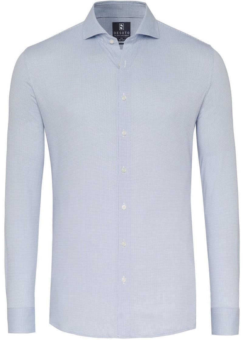 DESOTO Essential Hemd Hai Piqué Dots Blau - Größe 43 günstig online kaufen